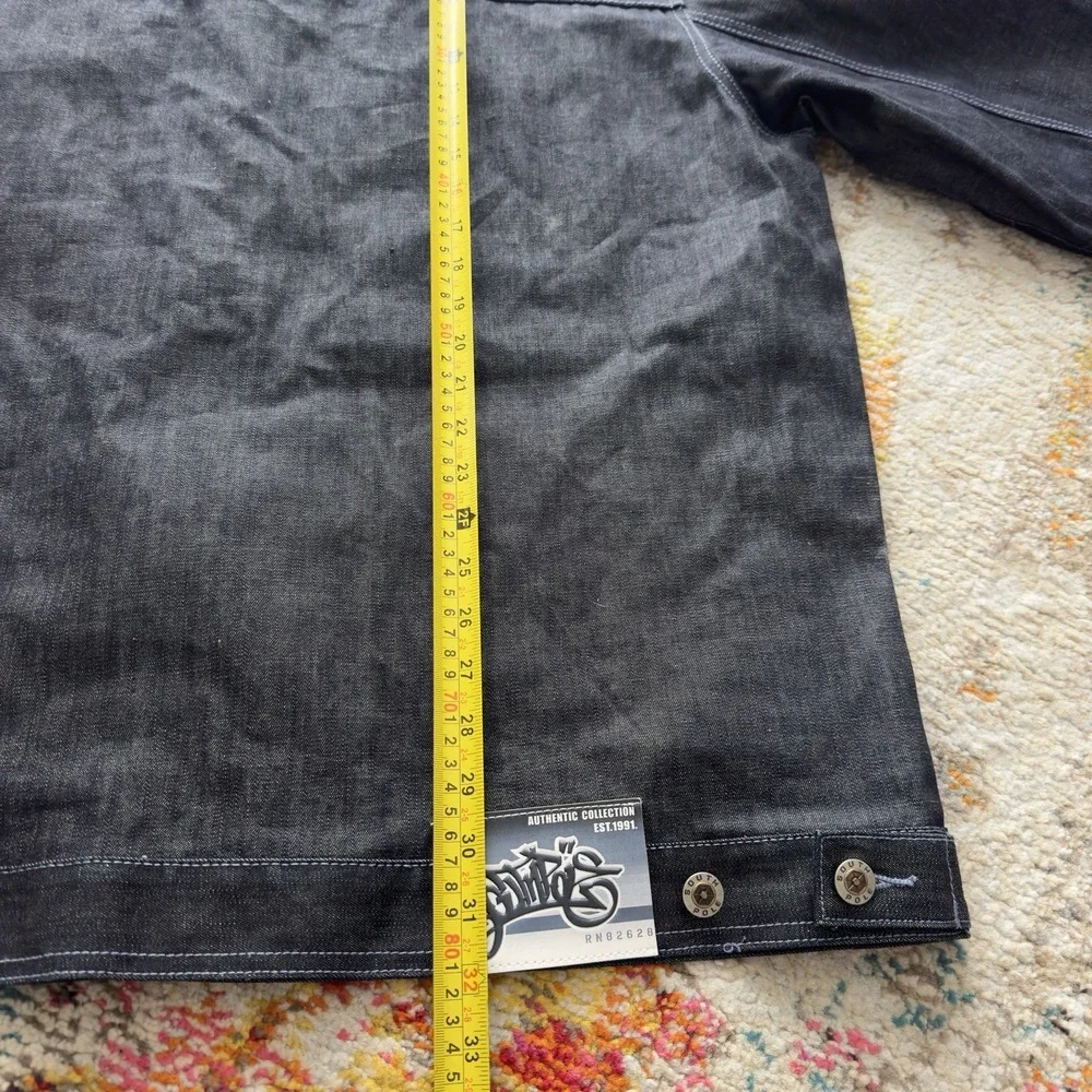 Vintage Y2K Southpole Embroidered Dark Wash Denim Jacket Hip Hop Streetwear